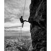 Ben rappelling back down to the Upper Saddle after summiting via the Owen Spalding route