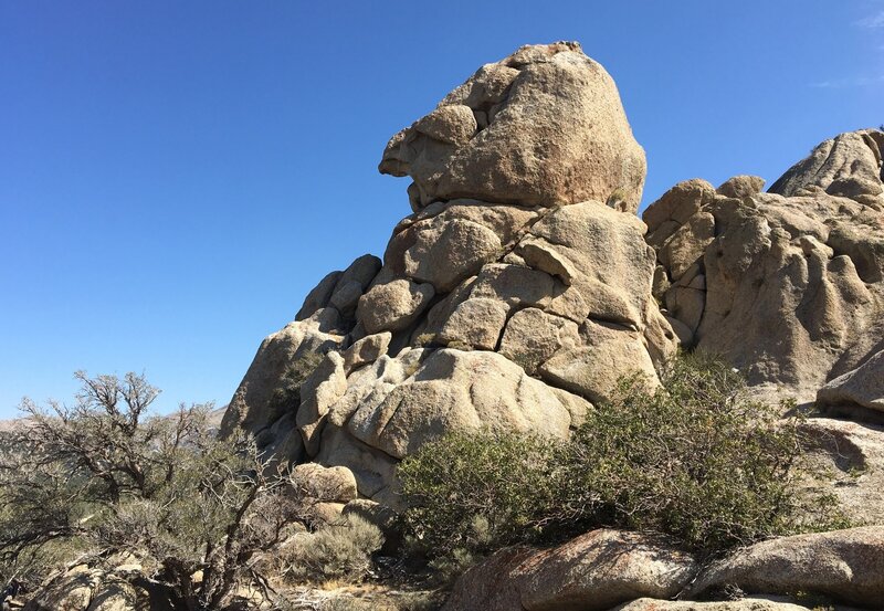 The side view of the Perch from in the Gully. The chains at the top out of the Edwards route are just barely visible