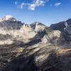 A photo of the Spearhead (middle right up front) in context of Long's Peak, Pagoda, and Chiefshead.