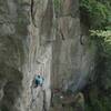 Jeff Thomas called me up and asked if I'd lead Blackberry Jam so he could get some pictures. This is one of them. Ujahn Davison is belaying.