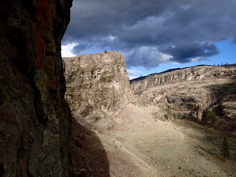 View up valley from the top of Blazing Saddles