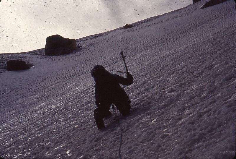 Matt Clow (RIP) on the East Glacier route, left side.