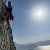 The P6 crux is 3 bolts up from the belay.  Spectacular climbing in a world-class setting!