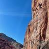 Riding the Choad on a beautiful sunny day in November, with a high foot somewhere between the 5th and 7th bolts.