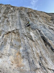 A good resting spot before entering the long crux and Sending!