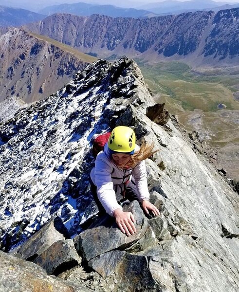 Windy action shot on the ridge.