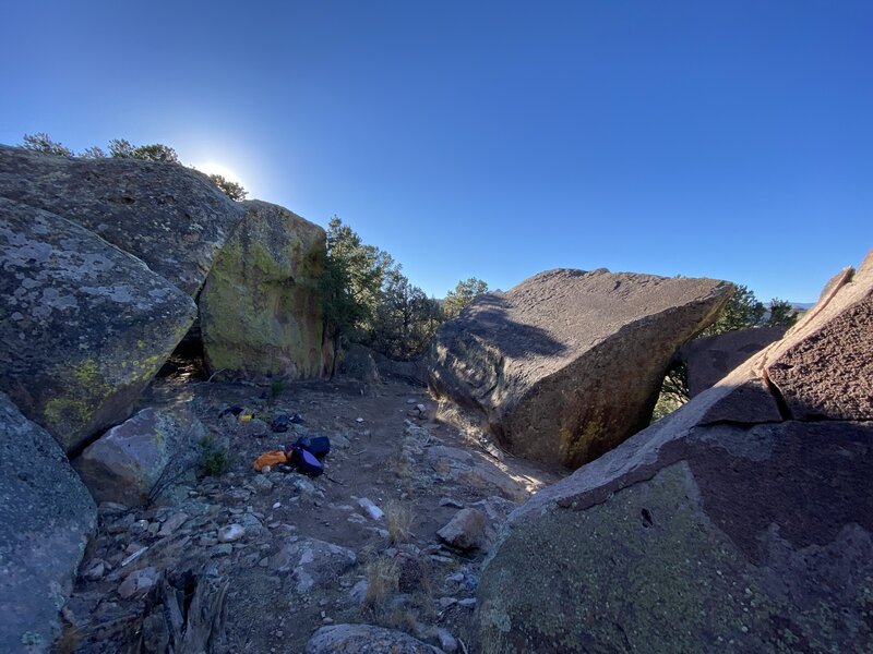 Seam Boulder Area with In Evening Air visible.