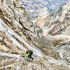 Matt Dinome on the NW Couloir, Aug 2020.