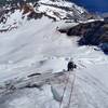 Nate and Mark working their way up the ridge after topping out the headwall (6/27/2021).