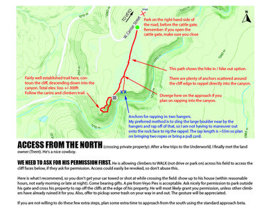 restricted access from the north unless you follow the steps listed in the image.