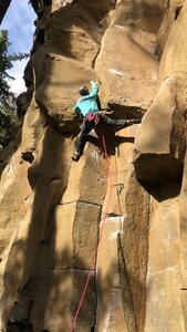 Ryan Westby throws for the jug ledge