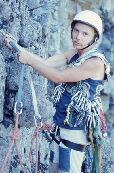 Wayne Arrington on the second ascent of Barad-Dur. July 17, 1972.