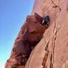 P3 short and junky, move around left to a little ledge belay