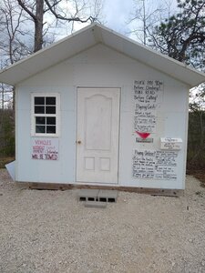 Building at "Top of the Hill" parking for 2wd cars before the big hill down to Motherlode lot. Currently $10 per car.