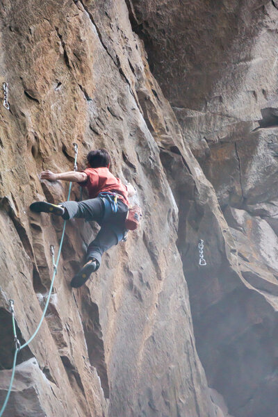 Me on the crux of MFR. Photo credit: EQ