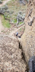 Looking down from the top of North Slab Crack.