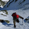 Jim Nupp at the top of the Cathedral Route on Boott Spur - April 2011