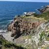 Looking down at the Stenstugorna cliff and the final portion of the approach.