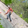 The rest before the crux sequence Bolt #2 marked.