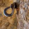 The first bolt on the South face right side route(5.10b). It obviously is not very strong so I would not recommend leading that route