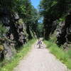 Looking west at the East end of Orange Gap "Cut" - the climb on the North (right) Side was just a bit beyond the biker.