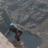 Julia high above Black Lake, approaching Arrowhead.