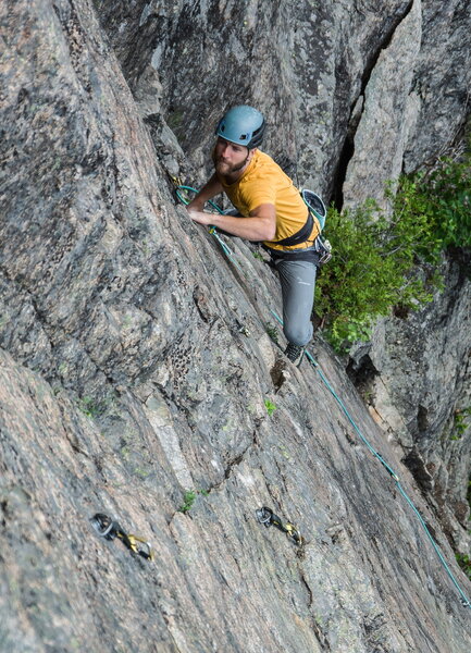 Ben Thiffault sur la 2nd ascent du 2e pitch