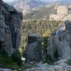 If following the Supertopo Descent off Mariolumne Dome,  this is the tower that splits the gully