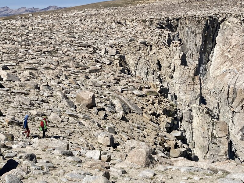 Heading down to the descent trail