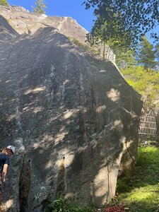 Route roughly follows rope line