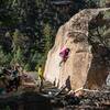 Morning session on the crack boulder