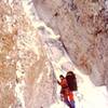 January 1985  approaching the Grandstand from the west face ice field