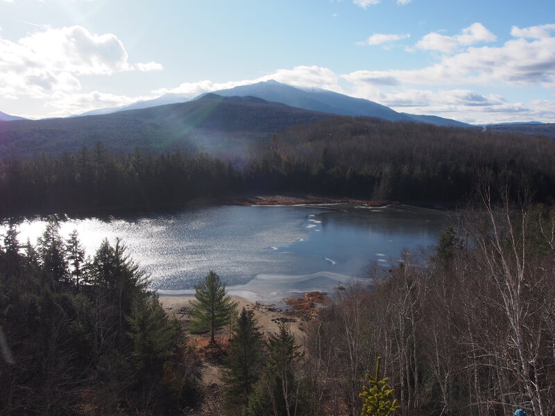 Mts Madison, Adams overlooking Mascot Pond, taken from near the base of Lead Mine Ledge.