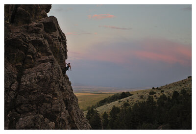 Riley L. sport climbing at the Garden Creek Gap.