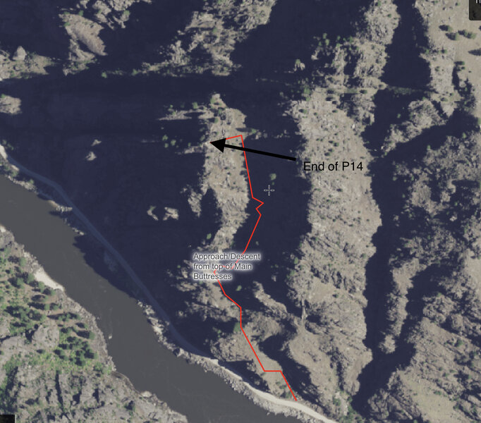 Here is a picture of the decent route. The hike down is definitely a bit steep. Be cautious as there are some drop offs if you go the wrong way.