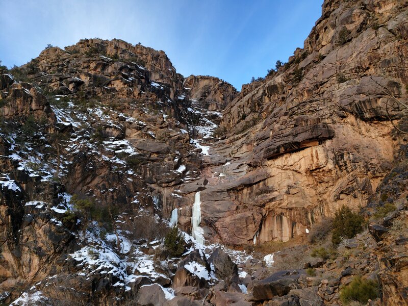View on approach from the Corkscrew Trail