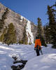 Taylor wistfully imagining the Weeping Pillar in low avalanche conditions