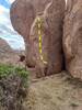 Boulder from the trail, Mama Tried just behind it