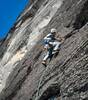 Pitch three dike traverse. Photo: Harry Kinnard.