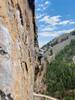 Chris Bisch checking it out. He said 5.10 climbing is not considered onsighting, haha.