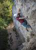 Aaron on the upper headwall of Roof Burner