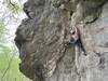 Send train on Red Recollection with Jillian and Heron. Right below the crux, short person beta.