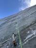 Ice climbing in crevasses near camp