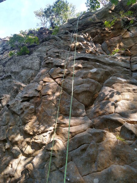 Top rope hanging from top of Unknown 5.9