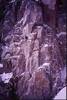 Miguel Carmona climbing the Fresh Air Traverse in winter of 1983.