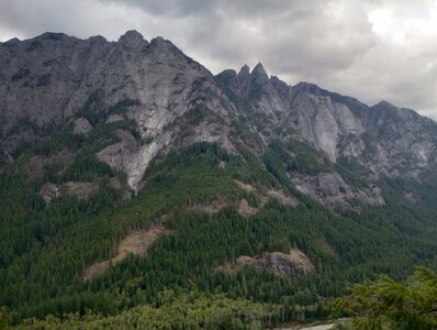 Peering over at the Garfield massif on a moody day