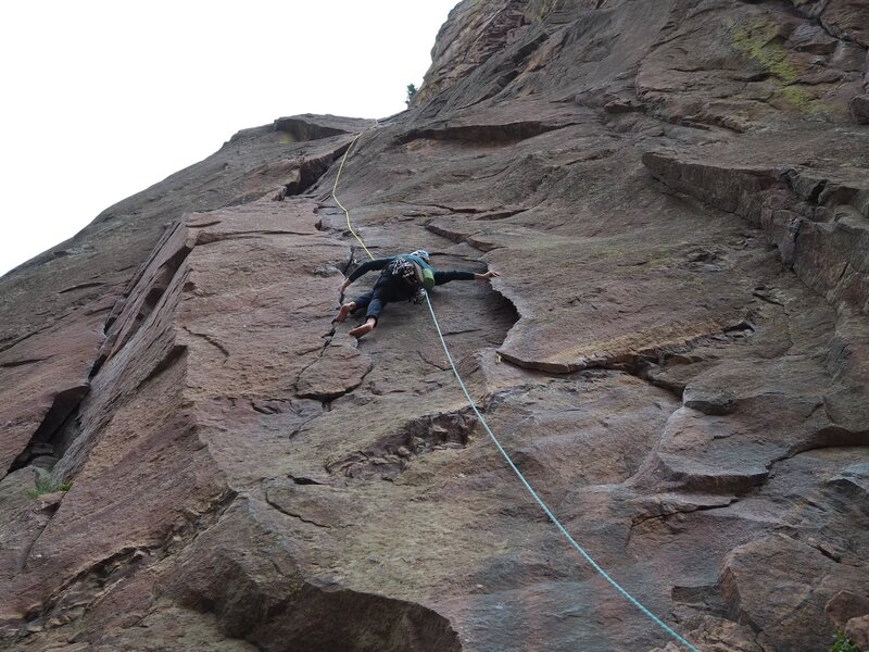 FFBA (First Free Barefoot Ascent) of the Bastille Crack. I won't forget my shoes next time!