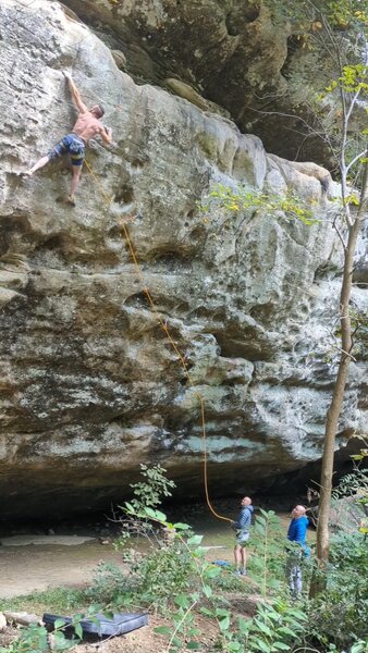 Sticking the final move of the crux