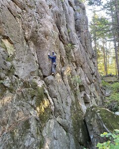 Dan Leone getting into the first section of business on the route