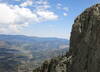 A climber on the Upper Great Face.
<br>

<br>
Photo credit: Kelly Cordes (thanks, K, for the cool shot).